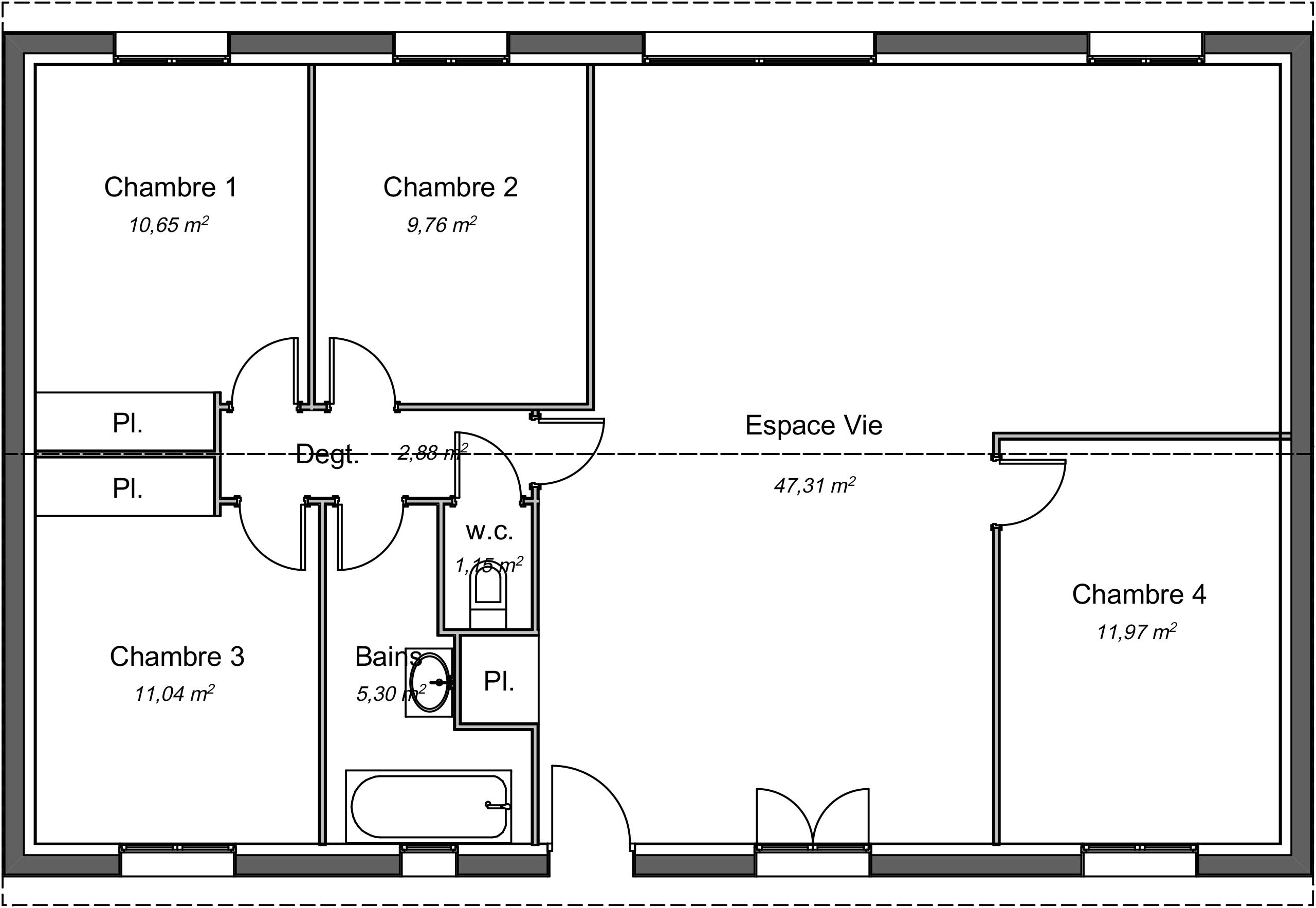 Plan Maison Plain Pied 100m2 3 Chambres Journal Actuel