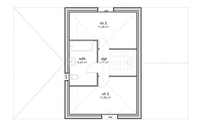 Plan de maison contemporain à étage - Modèle Viva R1 - Maisons Du Lyonnais