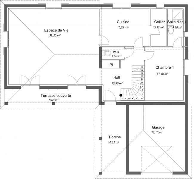 Plan de maison Charma 116m² - RDC