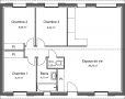 Plan de maison volets bois 72 m² - Magnolia