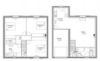Plan de maison à étage RDC + R1 Cereza 102 m²